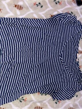 Navy and White Striped Casual Tee